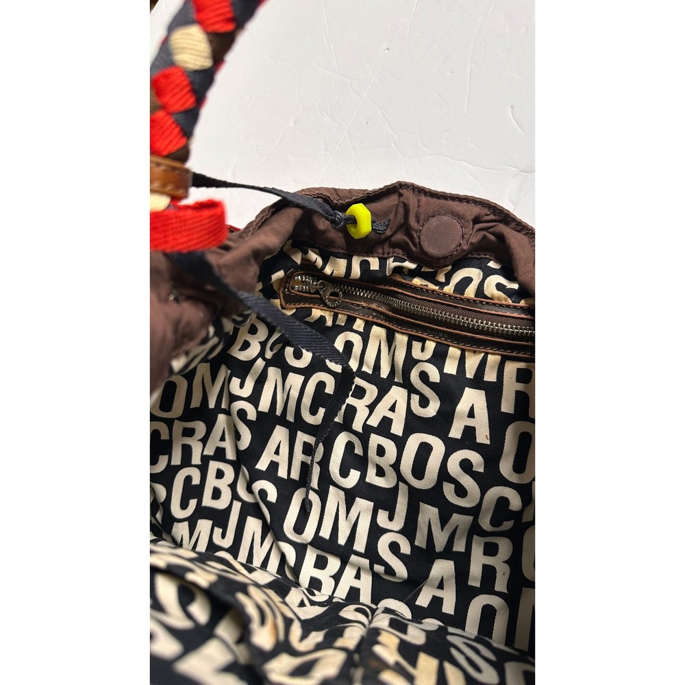 FLAWED MARC BY MARC JACOBS Pirate Girl Graphic Canvas Hobo Bag Tote Braided - Picture 6 of 7